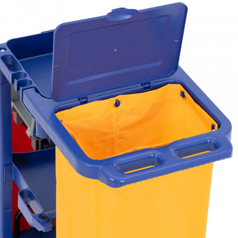 
Grindų plovimo vežimėlis su 2 kibirais, gręžtuvu, skalbinių maišu, 3 lentynomis, 18 l
