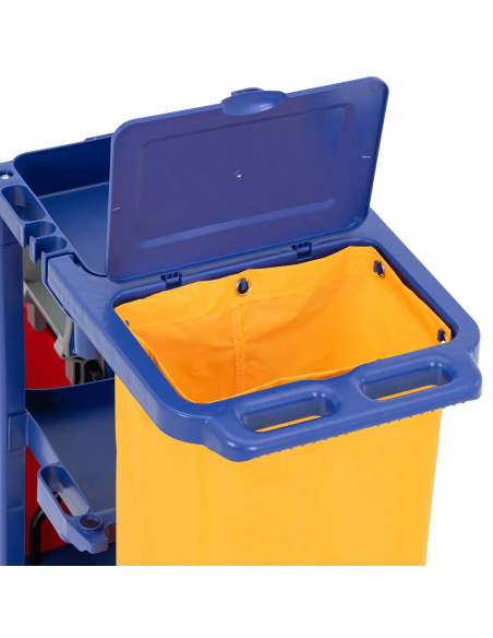 
Grindų plovimo vežimėlis su 2 kibirais, gręžtuvu, skalbinių maišu, 3 lentynomis, 18 l
