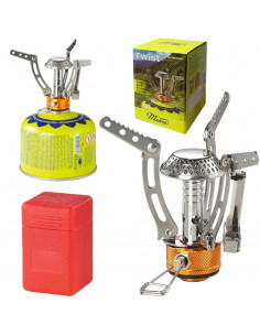 
Turistinė viryklė dujinėms kasetėms 7/ 16& 39 & 39 TWIST pjezoelektrinis uždegiklis 4,5 kW
