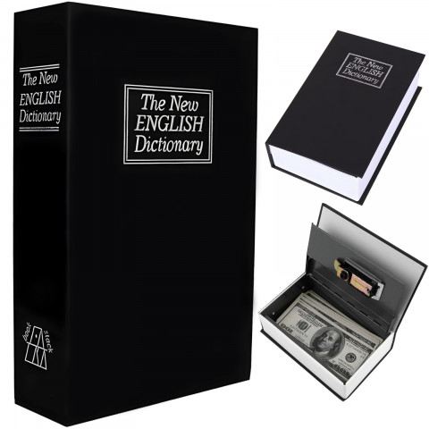 
Seifas, metalinė dėžutė vertybėms, pinigams knygos pavidalu XL dydžio
