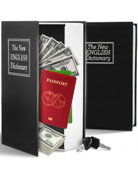 
Seifas, metalinė dėžutė vertybėms, pinigams knygos pavidalu XL dydžio
