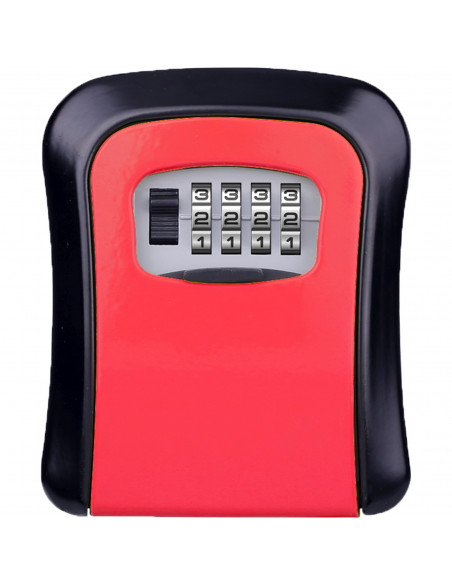 
Seifas, metalinė raktų dėžutė su kodine spyna, 11,5 x 9,5 cm - raudonas ir juodas
