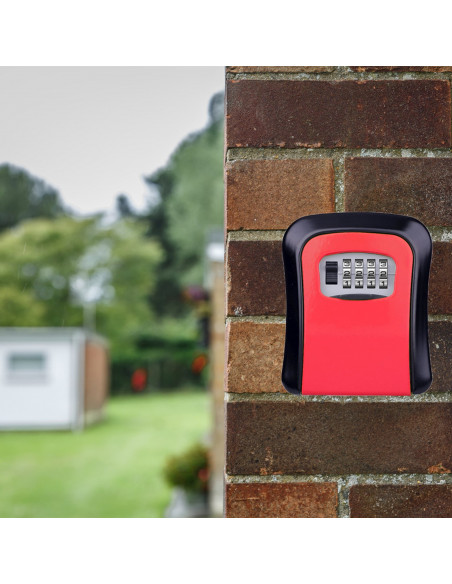 
Seifas, metalinė raktų dėžutė su kodine spyna, 11,5 x 9,5 cm - raudonas ir juodas

