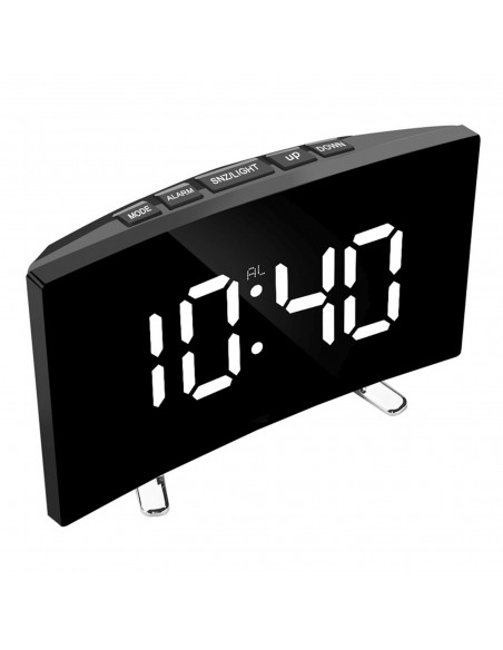 
Elektroninis žadintuvas su termometru, data, LED foniniu apšvietimu
