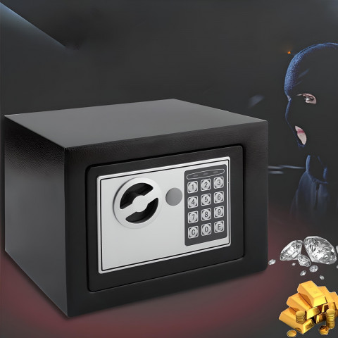 
Elektroninis seifas su rakto kodu namams ar biurui STAL 23 x 17 x 17 cm
