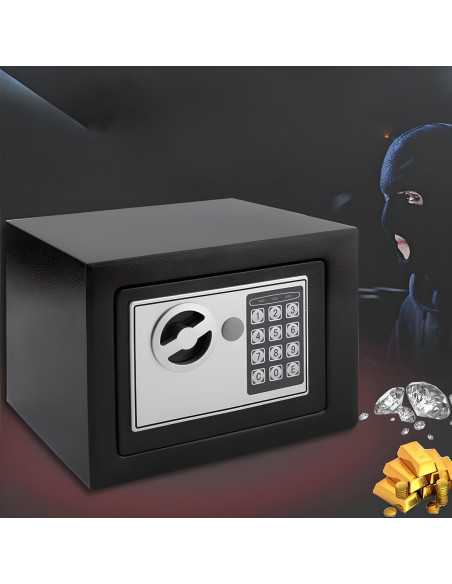 
Elektroninis seifas su rakto kodu namams ar biurui STAL 23 x 17 x 17 cm
