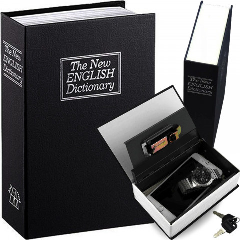 
Seifas, metalinė dėžutė vertybėms, pinigai knygos pavidalu XXL
