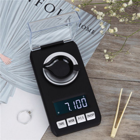 
Nešiojamos elektroninės papuošalų svarstyklės, maitinamos baterijomis, 0,001–20 g / 0,001 g
