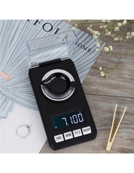 
Nešiojamos elektroninės papuošalų svarstyklės, maitinamos baterijomis, 0,001–20 g / 0,001 g
