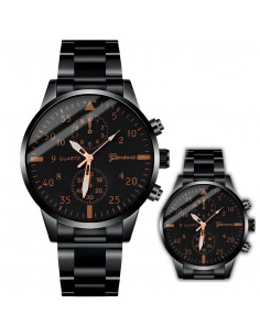 
Klasikinis vyriškas kvarcinis laikrodis su 40 mm STAL apyranke – juodas
