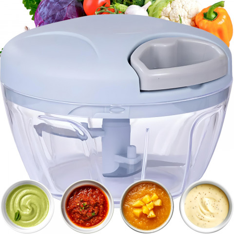 
Daržovių ir svogūnų pjaustyklė, virtuvinis smulkintuvas, 500 ml
