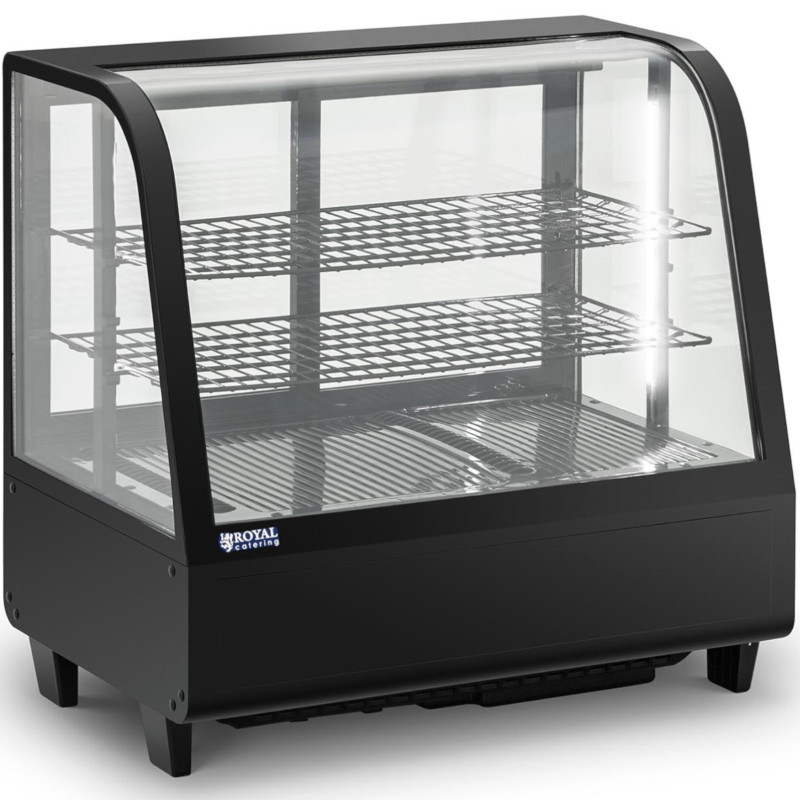 3 lygių įstiklinta šaldytuvo vitrina 100 l - juoda