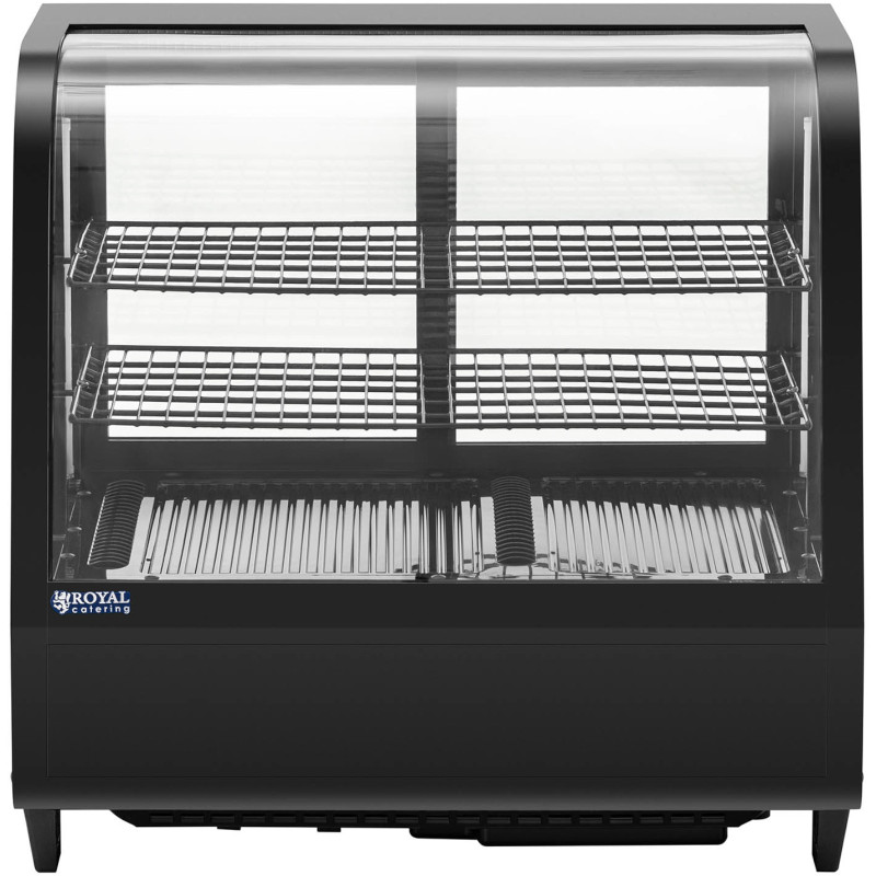 3 lygių įstiklinta šaldytuvo vitrina 100 l - juoda