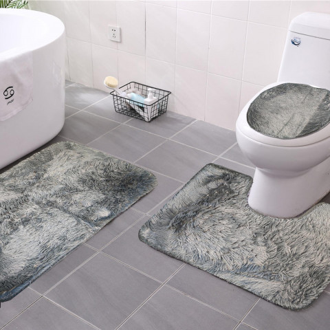 
Neslystančių vonios kilimėlių rinkinys, pilkas - 3 vnt.
