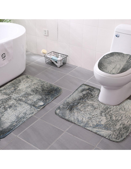 
Neslystančių vonios kilimėlių rinkinys, pilkas - 3 vnt.
