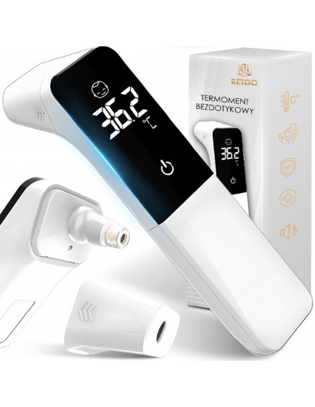 
Bekontaktis infraraudonųjų spindulių ausies kaktos termometras LCD
