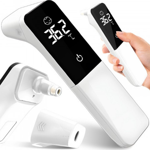 
Bekontaktis infraraudonųjų spindulių ausies kaktos termometras LCD
