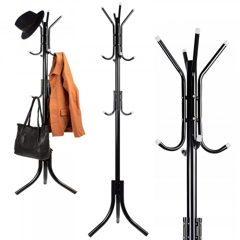 
Palėpės tipo drabužių kabykla, 3 lygiai, 175 cm – juoda
