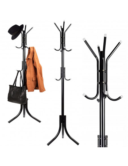 
Palėpės tipo drabužių kabykla, 3 lygiai, 175 cm – juoda
