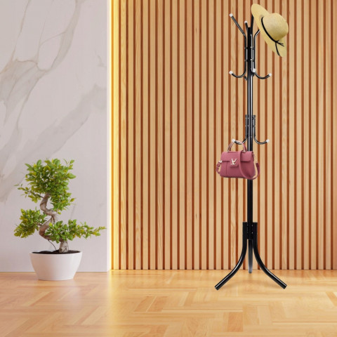 
Palėpės tipo drabužių kabykla, 3 lygiai, 175 cm – juoda
