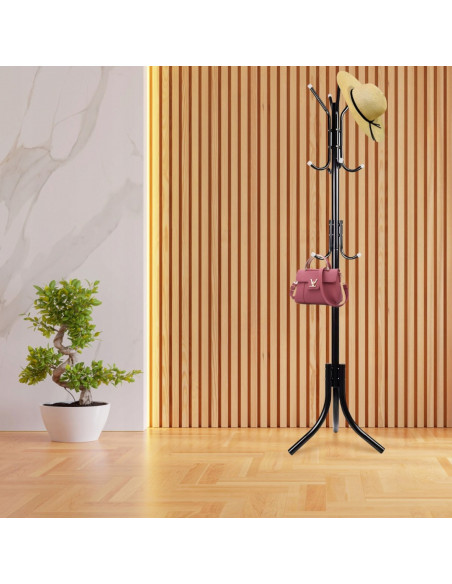 
Palėpės tipo drabužių kabykla, 3 lygiai, 175 cm – juoda
