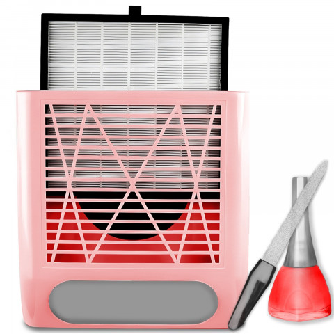 
80 W kasetinis nagų dulkių surinktuvas be maišelio – rožinis
