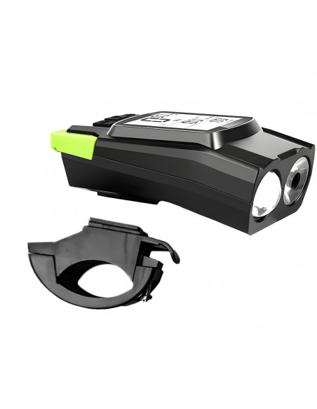 
Priekinis ir galinis dviračio žibintas su skaitikliu, skambučiu ir vožtuvais, maitinamas baterijomis
