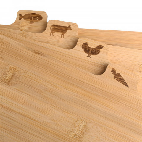 
Bambukinių virtuvės lentelių rinkinys su stovu - 4 vnt.
