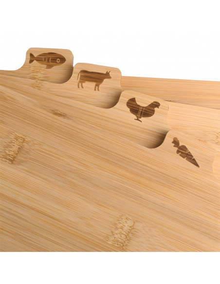 
Bambukinių virtuvės lentelių rinkinys su stovu - 4 vnt.
