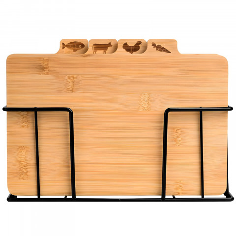 
Bambukinių virtuvės lentelių rinkinys su stovu - 4 vnt.
