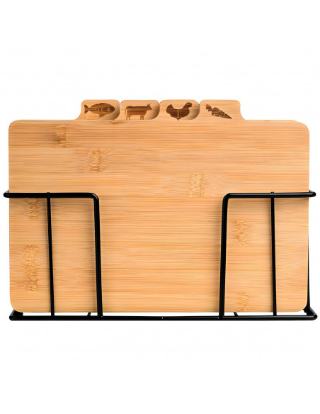 
Bambukinių virtuvės lentelių rinkinys su stovu - 4 vnt.
