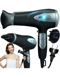 
Plaukų džiovintuvas su jonizacija, šaltu oru ir priedais 5 viename, 2000 W
