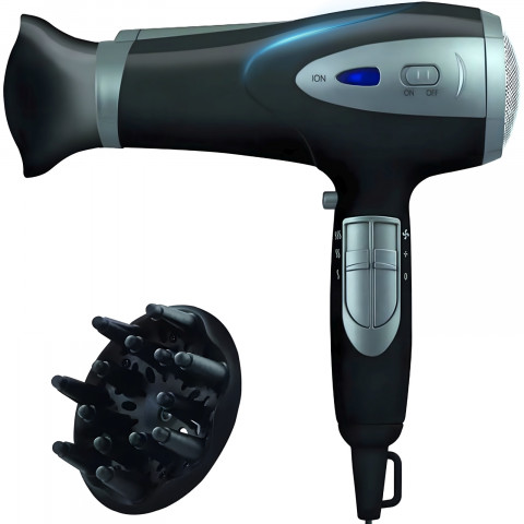 
Plaukų džiovintuvas su jonizacija, šaltu oru ir priedais 5 viename, 2000 W
