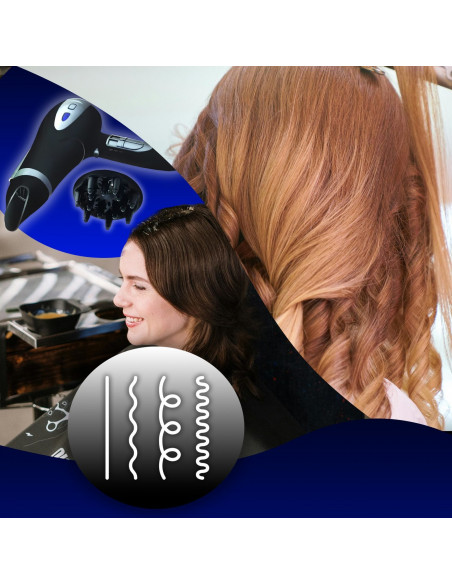 
Plaukų džiovintuvas su jonizacija, šaltu oru ir priedais 5 viename, 2000 W
