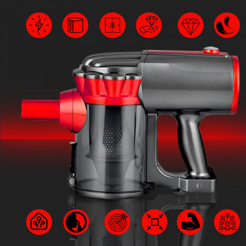 
Vertikalus dulkių siurblys be maišelio su 5 antgaliais, 1,5 l, 650 W
