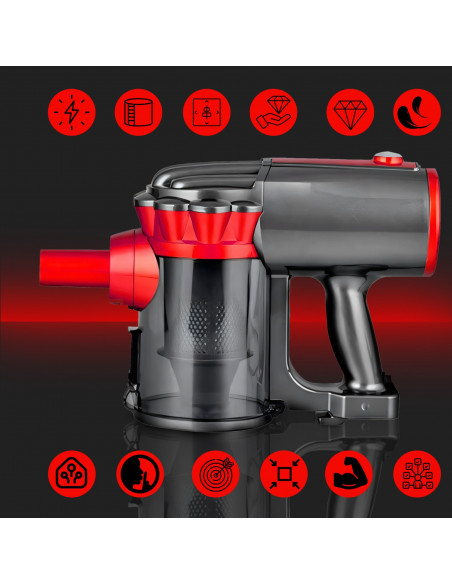 
Vertikalus dulkių siurblys be maišelio su 5 antgaliais, 1,5 l, 650 W
