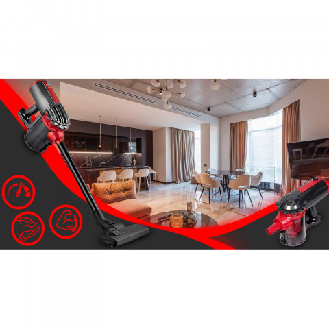 
Vertikalus dulkių siurblys be maišelio su 5 antgaliais, 1,5 l, 650 W
