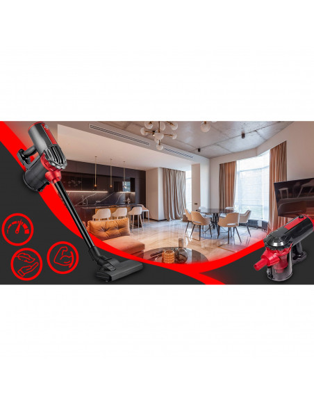 
Vertikalus dulkių siurblys be maišelio su 5 antgaliais, 1,5 l, 650 W
