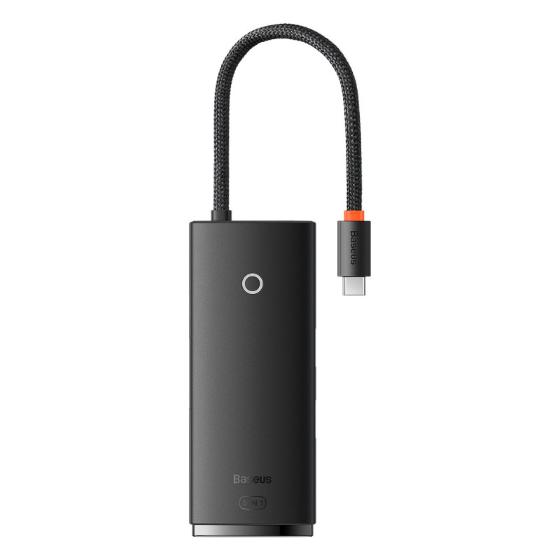 Lite serijos HUB adapteris USB-C HDMI 4x USB 3.0 20cm juodas
