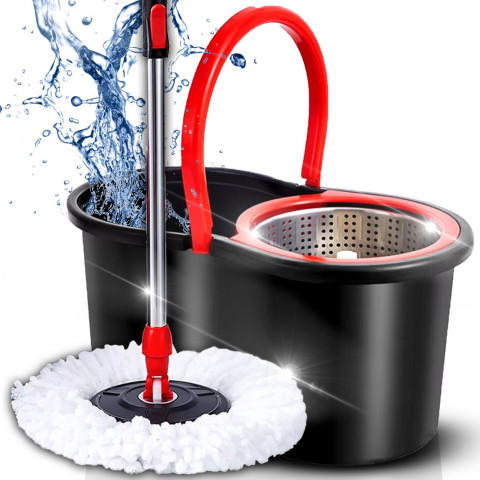 
360° rotacinė šluota su teleskopiniu kibiru ir rankena
