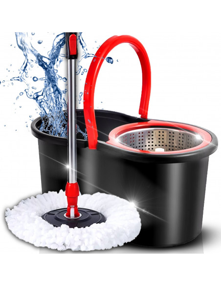 
360° rotacinė šluota su teleskopiniu kibiru ir rankena
