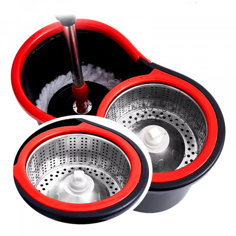 
360° rotacinė šluota su teleskopiniu kibiru ir rankena
