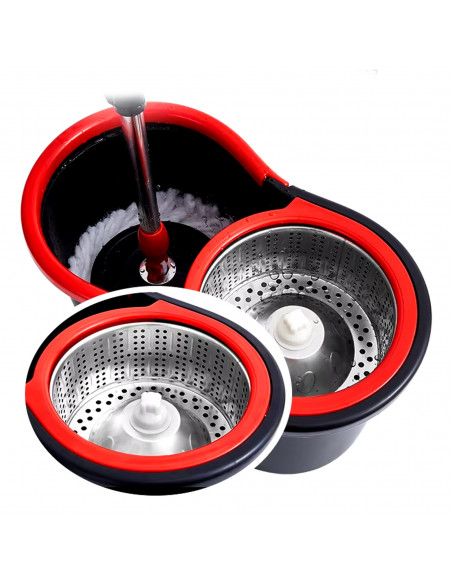 
360° rotacinė šluota su teleskopiniu kibiru ir rankena
