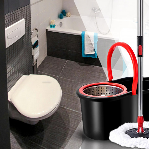 
360° rotacinė šluota su teleskopiniu kibiru ir rankena
