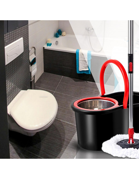 
360° rotacinė šluota su teleskopiniu kibiru ir rankena
