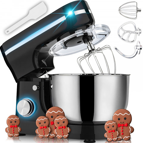 
Planetarinis maišytuvas 3 viename, kabliukas, plaktuvas, maišyklė, 6 lygiai, dubuo 6 l, 3200 W
