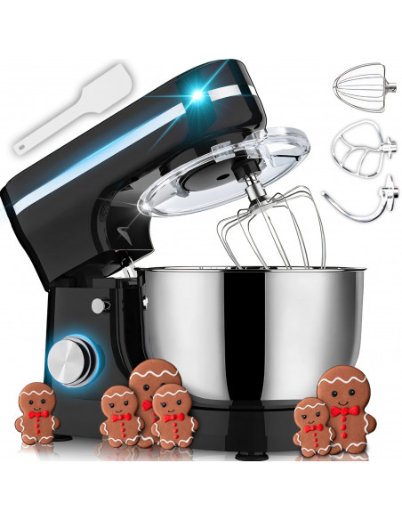 
Planetarinis maišytuvas 3 viename, kabliukas, plaktuvas, maišyklė, 6 lygiai, dubuo 6 l, 3200 W
