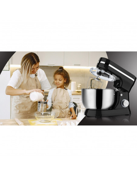 
Planetarinis maišytuvas 3 viename, kabliukas, plaktuvas, maišyklė, 6 lygiai, dubuo 6 l, 3200 W
