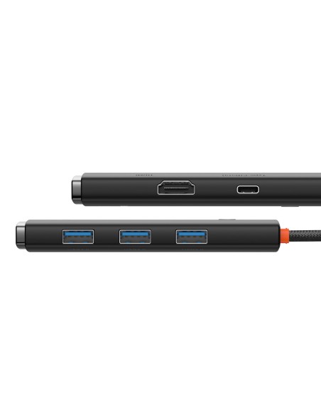Lite serijos HUB adapteris USB-C HDMI 4x USB 3.0 20cm juodas Lite serijos HUB adapteris USB-C HDMI 4x USB 3.0 20cm juodas