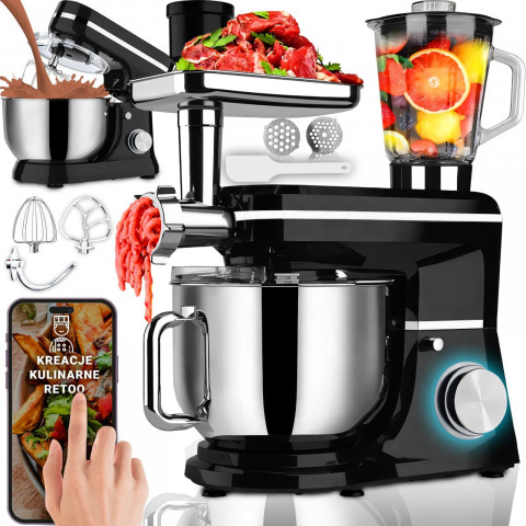 
Planetarinis maisto smulkintuvas su mėsmale 5 viename 6 l 3200 W
